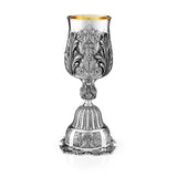 Eliyahu-Becher 925 Silber Signature 51 cm — freistehende Blattspitzen, ziselierter Nodus, innen vergoldet, Zaramella
