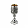 Eliyahu-Becher 925 Silber Signature 23,5 cm — Kuppa mit Akanthusblättern, Perlstab-Kranz, innen vergoldet, Zaramella