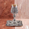 Eliyahu-Becher 925 Silber Signature Jumbo 33 cm — breiter Fuß, freistehende Blattspitzen, innen vergoldet, Zaramella