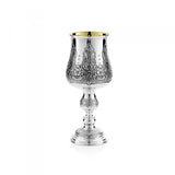 Eliyahu-Becher 925 Silber Signature Light 28 cm — obere Kuppa poliert, unten ziseliert, innen vergoldet, Zaramella