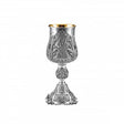 Eliyahu-Becher 925 Silber Signature 28,5 cm — freistehende Blattspitzen, ziselierter Nodus, innen vergoldet, Zaramella