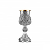 Eliyahu-Becher 925 Silber Signature 28,5 cm — freistehende Blattspitzen, ziselierter Nodus, innen vergoldet, Zaramella