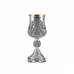 Eliyahu-Becher 925 Silber Signature 28,5 cm — freistehende Blattspitzen, ziselierter Nodus, innen vergoldet, Zaramella