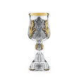 Eliyahu-Becher 925 Silber Signature 28,5 cm — vergoldete Blattspitzen und Nodusblätter, innen vergoldet, Zaramella