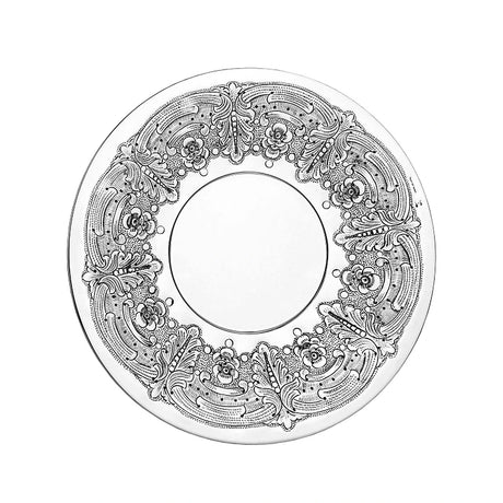 Eliyahu-Teller 925 Silber Signature 25 cm — ziselierter Ring, glatter Spiegel als Becherstand, Zaramella Italien