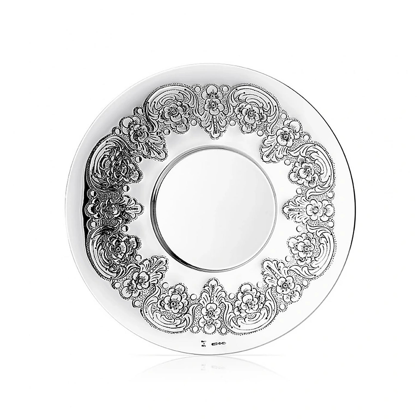 Eliyahu-Teller 925 Silber Signature Light 26 cm — schmaler Rankenring, breiter polierter Rand als Gravurfläche, Zaramella