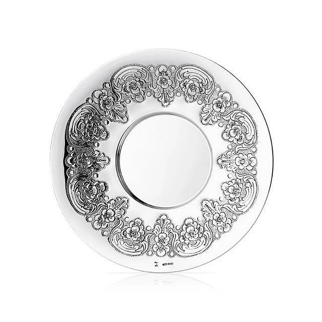 Eliyahu-Teller 925 Silber Signature Light 26 cm — schmaler Rankenring, breiter polierter Rand als Gravurfläche, Zaramella
