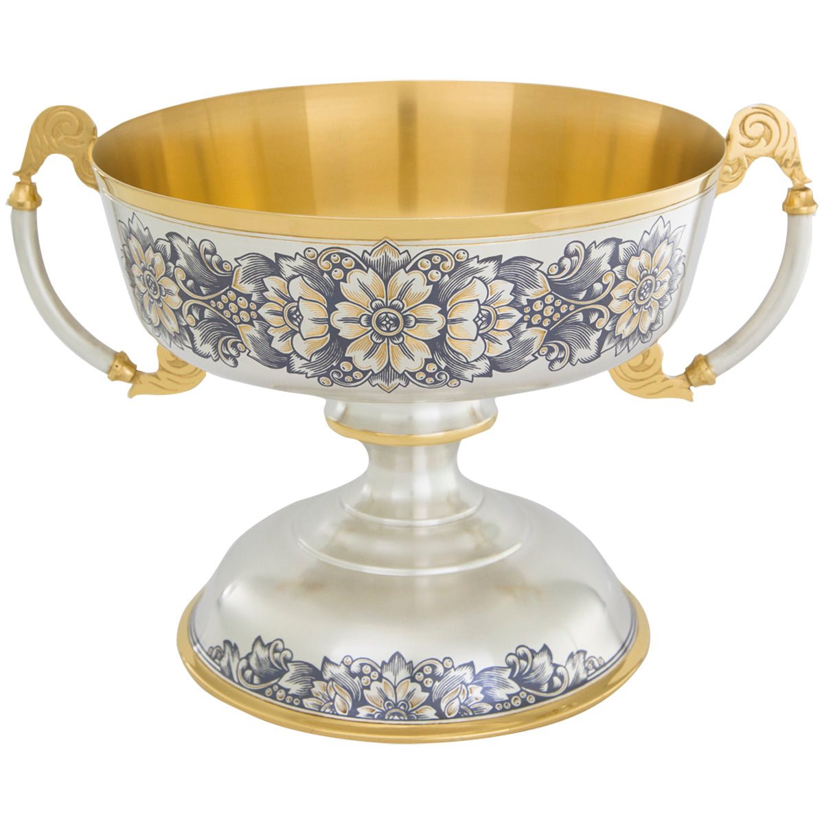 Silver bowl 925 silver gold-plated Fruit Paradise 1200 ml