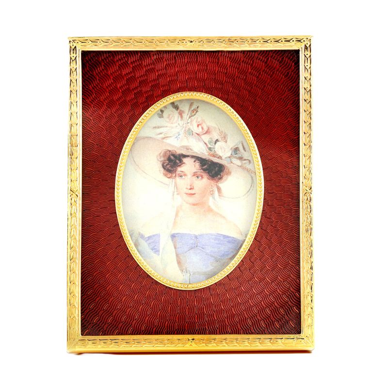 Picture frame enamel orange-red