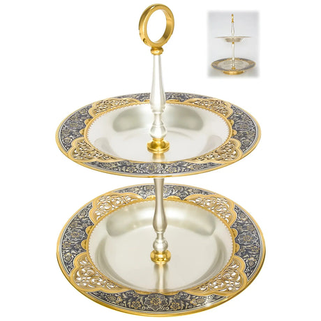 Etagere 925 Silber vergoldet – Zaren Fest | Niello Kunst & Eleganz