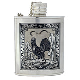 Hip flask 925 silver capercaillie niello 90ml