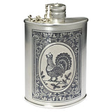 Flachmann 925 Silber Niello mit Auerhahn-Gravur — Detail-Aufnahme