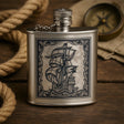 Flachmann 925 Silber Niello Fregatte 90ml