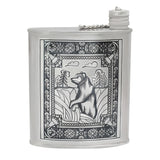 Hip flask 925 silver bear 260 ml