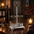 Flaschenhalter 925 Silber für zwei Flaschen — Lifestyle-Setting am Weintisch