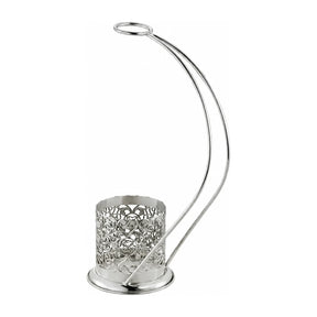 Flaschenhalter 925 Silber Zaramella — durchbrochener Rankenkorb mit geschwungenem Bügel und Halsring
