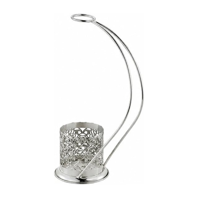 Flaschenhalter 925 Silber Zaramella — durchbrochener Rankenkorb mit geschwungenem Bügel und Halsring