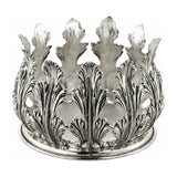 Flaschenuntersetzer 925 Silber Zaramella — Kranz aus breiten getriebenen Akanthusblättern mit freien Spitzen