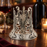Flaschenuntersetzer 925 Silber Akanthuskrone — Lifestyle-Setting am Weintisch