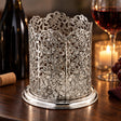 Flaschenuntersetzer 925 Silber filigran — Lifestyle-Setting am Weintisch