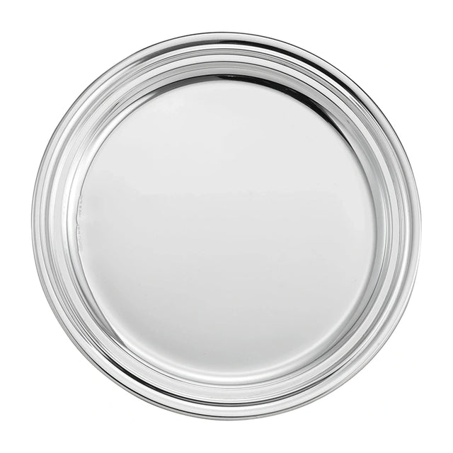 Flaschenuntersetzer 925 Silber Zaramella — flache Tellerform mit doppelt profiliertem Randwulst