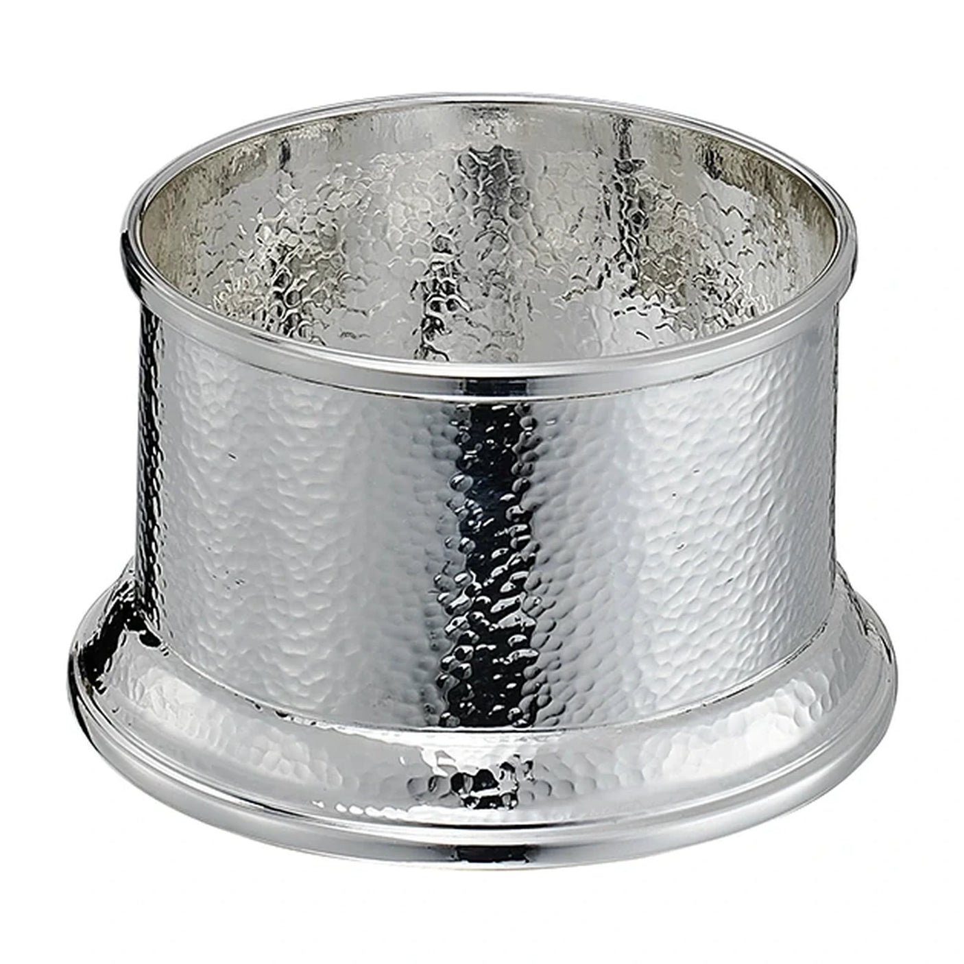 Flaschenuntersetzer 925 Silber Zaramella — von Hand gehämmerte Wandung mit glattem profiliertem Standring