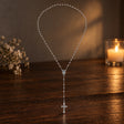 Gebetskette 925 Silber glatte Kugeln 57cm 3 mm — Lifestyle-Setting im Andachtswinkel
