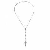 Eine hochwertige Gebetskette mit Kreuz aus Sterling Silber 65mm lang mit 4mm Perlen.