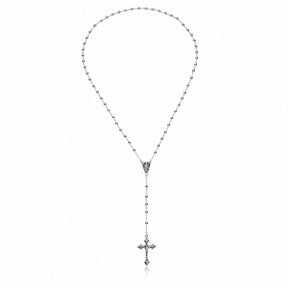 Eine hochwertige Gebetskette mit Kreuz aus Sterling Silber 65mm lang mit 4mm Perlen.