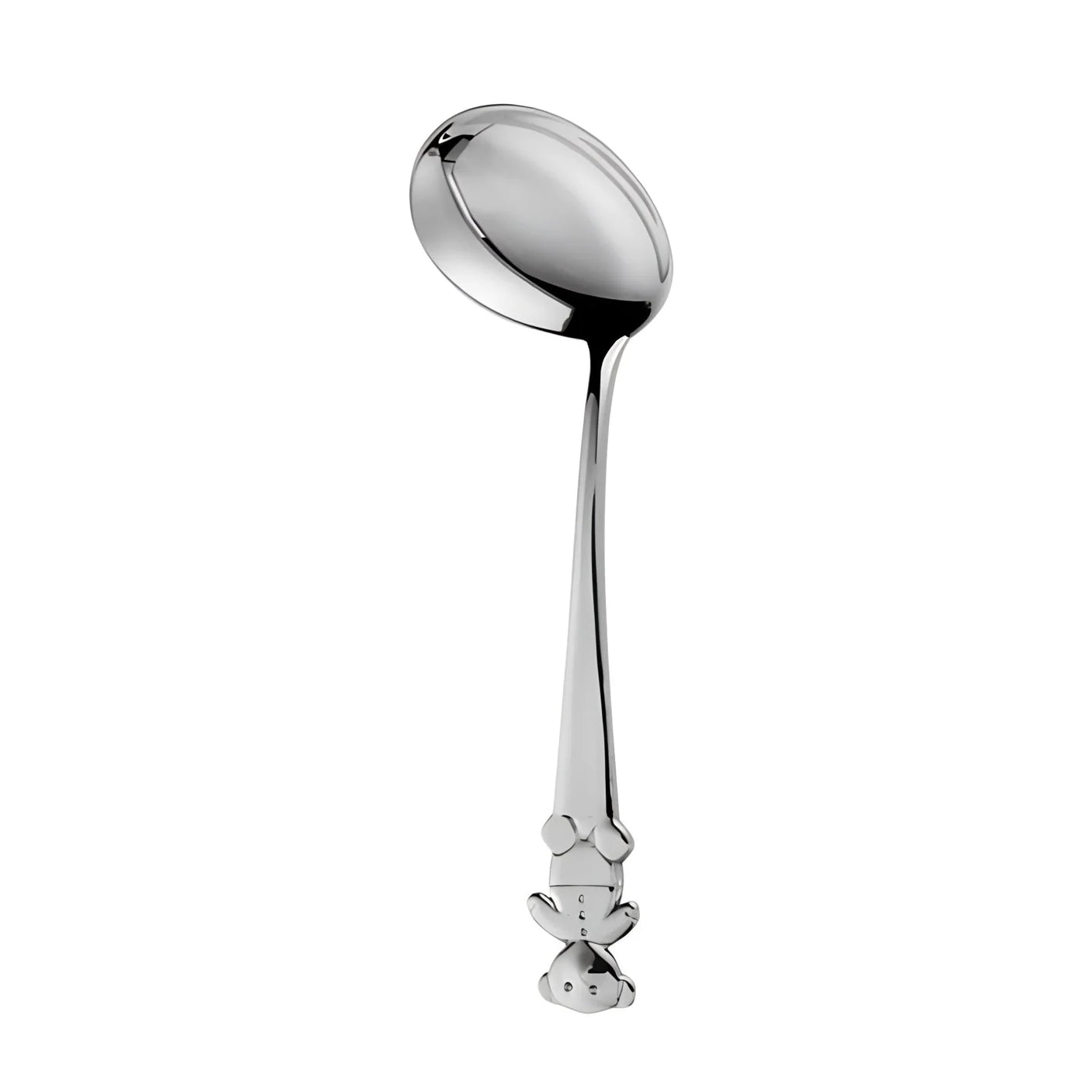 Gebogener Babylöffel aus 925 Silber mit Teddybär-Motiv – liebevoll verarbeitet.