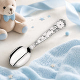 Geburtslöffel 925 Silber mit Uhr- und Namensgravur — Lifestyle-Setting, Erinnerungsgeschenk zur Geburt für Jungen