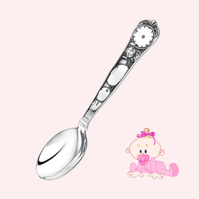 Geburtslöffel 925 Silber - Geschenk für Mädchen