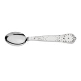 Babylöffel 925 Silber Bär — Einzelteil mit graviertem Teddybär, Gravurfeldern und Geburtsuhr-Ziffernblatt am Stiel