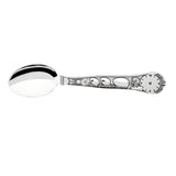 925 Silber Geburtslöffel mit Küken, Sonne, Maßen & Geburtsuhr. Gravierbarer Tauflöffel in poliertem Design.