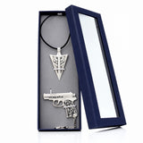 Geschenkset 925 Silber Niello Starker Charakter — Pfeilspitzen-Anhänger und Pistolen-Anhänger in blauer Box