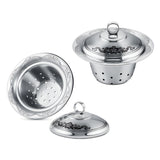 Tea strainer with lid 925 silver Niello Kraft