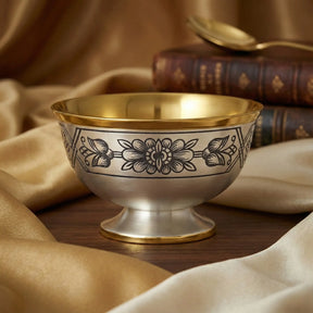 Gewürzschale Set 925 Silber vergoldet Niello | Astra Gold | 2 - teilig