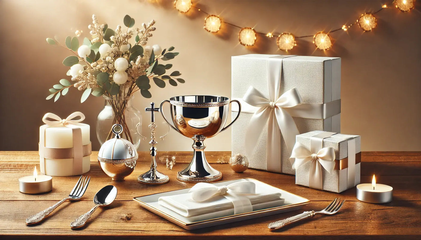 Taufgeschenke aus 925 Sterling Silber – Übersicht aller Kategorien von Taufbechern bis orthodoxe Ikonen.