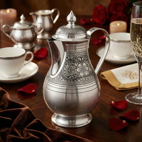 Kaffeekanne 925 Silber Niello 800 ml — Floralis