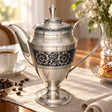 Kaffeekanne 925 Silber Niello 500 ml — Lifestyle-Setting am Kaffeetisch