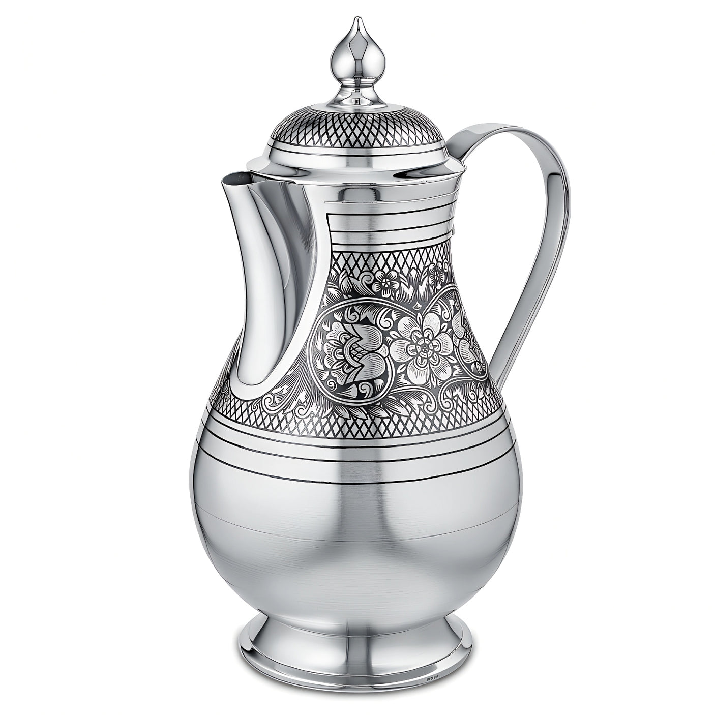 Eine Kaffeekanne & Teekanne aus Sterling Silber mit Niello Verzierung.800ml