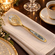 Kaffeelöffel 925 Silber vergoldet Astra Classic — Lifestyle-Setting an der gedeckten Tafel