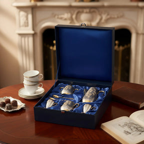 Kaffeeservice Hopfen 925 Silber – Luxus - Geschenkset für 2 Personen