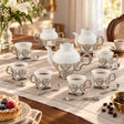 Kaffeeservice Symphonie 925 Silber & Porzellan, 17-teilig — Lifestyle-Setting am Kaffeetisch