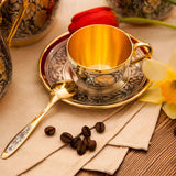 Kaffeetasse Hopfen 925 Silber – Niello & Vergoldung | Luxus - Set