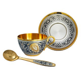 Kaffeetasse Hopfen 925 Silber – Niello & Vergoldung | Luxus - Set