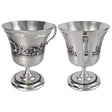 Zwei edle Kaffeetassen Set aus 925er Silber mit einzigartiger Niello-Verzierung.