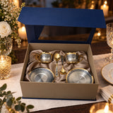 Kaffeetassen Set 925 Silber Inspiration incl. Teesieb in der Geschenkkassette — Lifestyle-Setting
