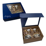 Kaffeetassen 2er Set Hopfen 925 Silber & Porzellan – für 2 Personen