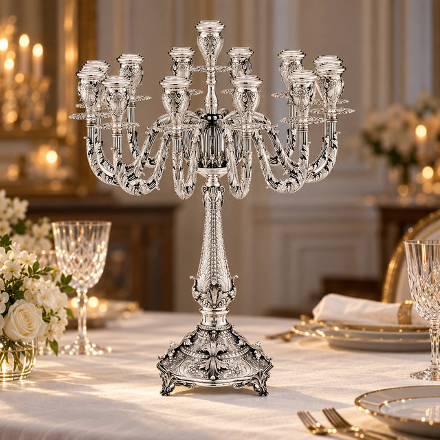 Kandelaber 925 Silber Signature Square — Lifestyle-Setting an der festlichen Tafel